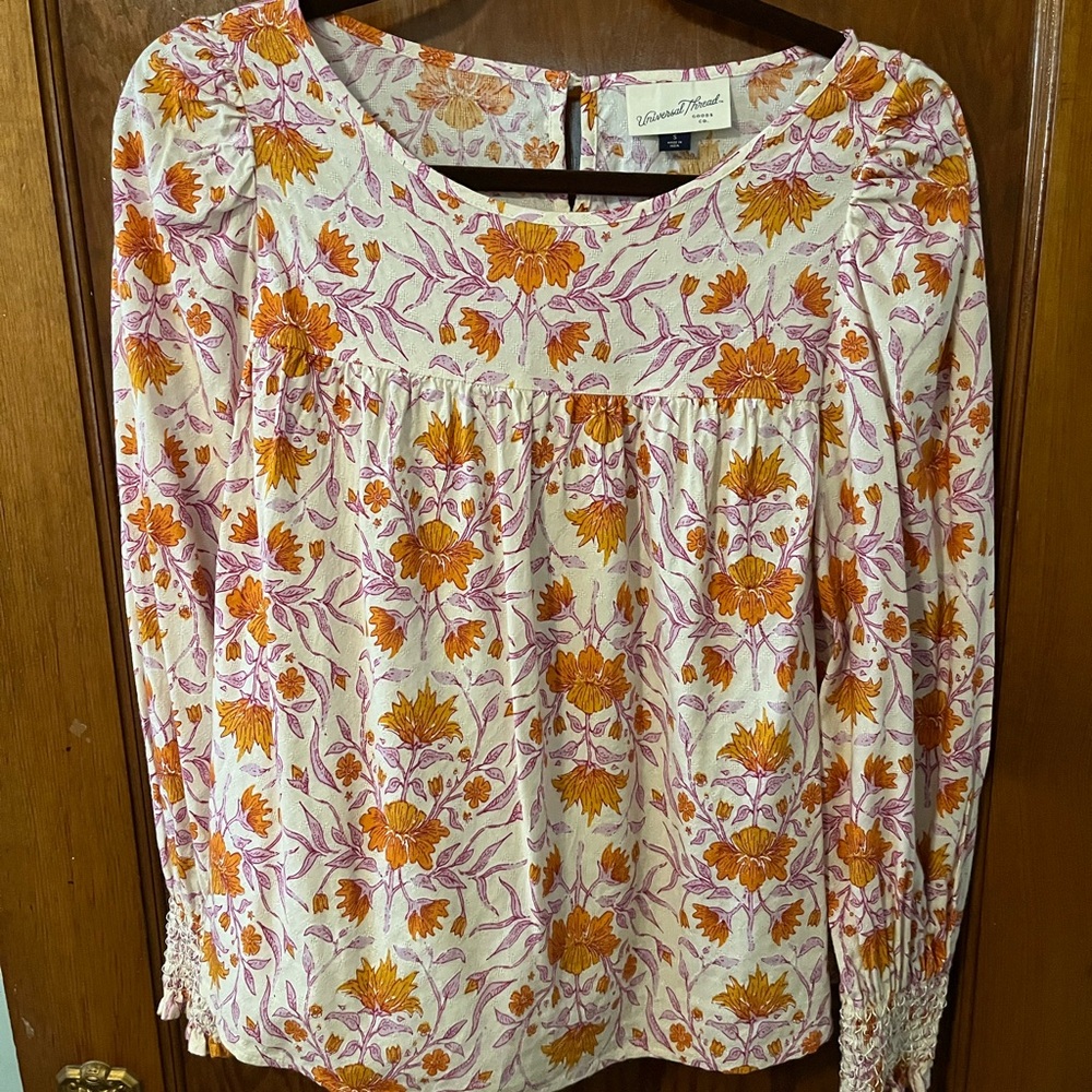 Universal Thread White Cream Smocked Blouse